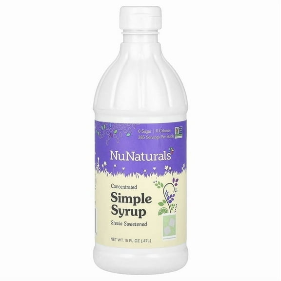 NuNaturals, Concentrated Simple Syrup, 16 fl oz (0.47 L) Pack of 2