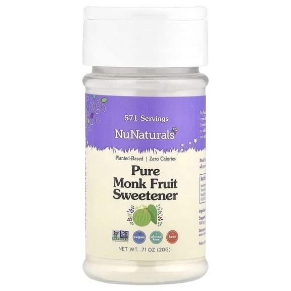 NuNaturals, Pure Monk Fruit Sweetener, 0.71 oz (20 g) Pack of 2