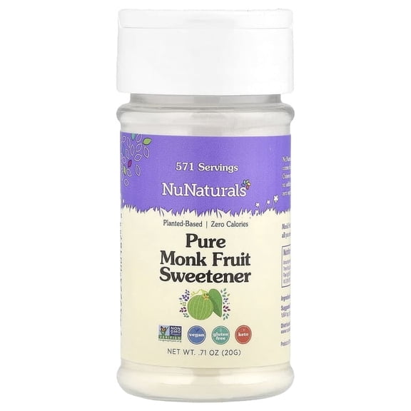 NuNaturals, Pure Monk Fruit Sweetener, 0.71 oz (20 g) Pack of 3