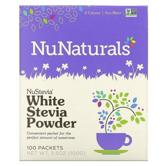 NuNaturals White Stevia Powder -- 100 Packets