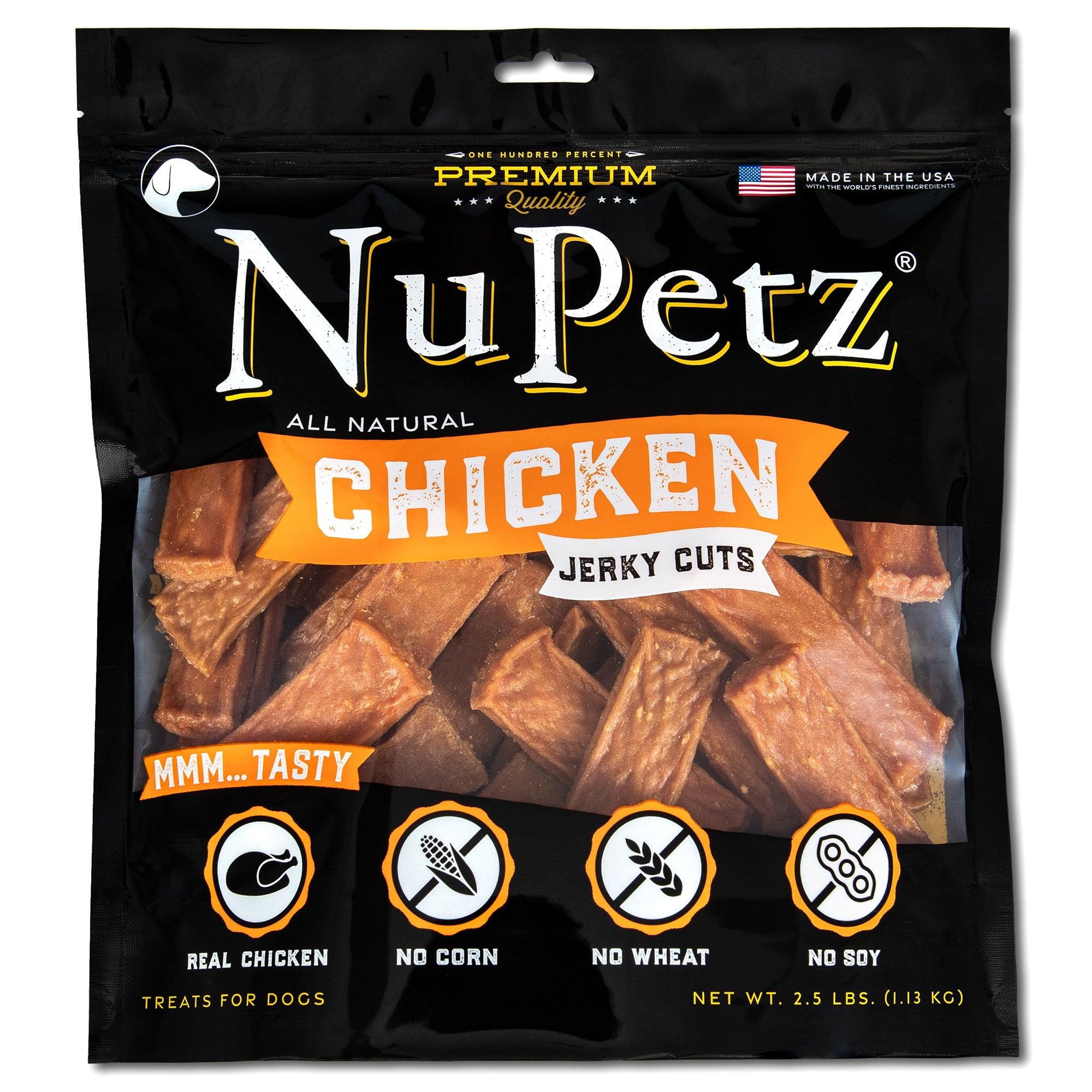 NuPetz All Natural Real Chicken Jerky Cuts 2.5 lbs Premium