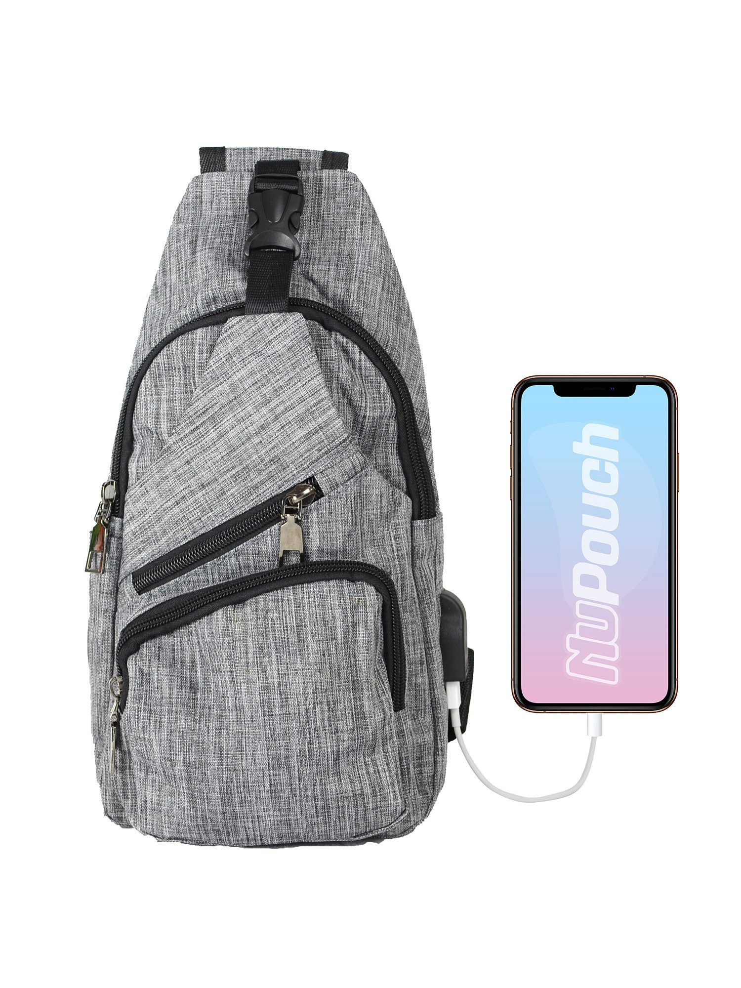 NuPouch Women's Anti-Theft Day Pack Shoulder Bag Backpack with USB Cha - image 1 of 8