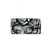NuPouch Women's Wallet Purse, Black/White Roses