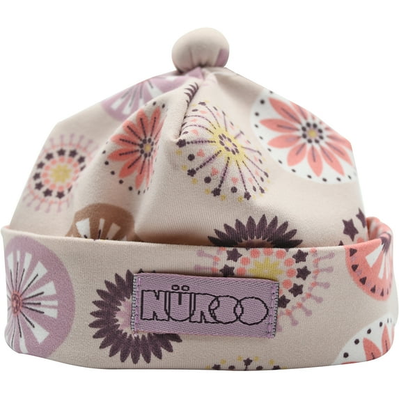 NuRoo Soft Newborn Beanie with Foldable Cuff - Pinwheels