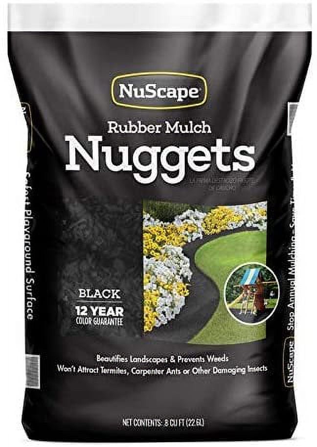 NuScape Black Rubber Mulch Nuggets, 0.8 cu. ft Bag, 16 lb Won't