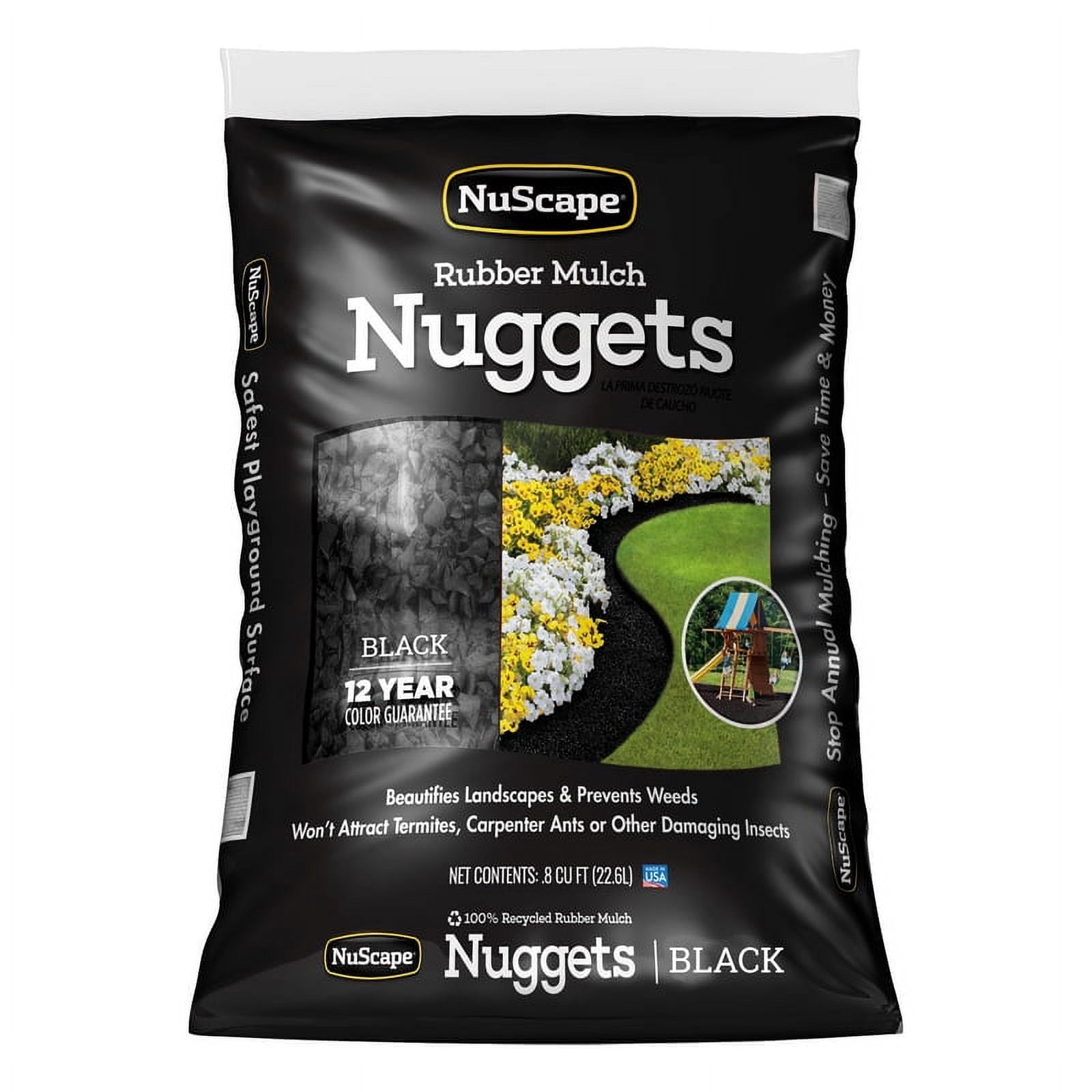NuScape Black Rubber Nuggets for Playground & Landscape, Outdoor