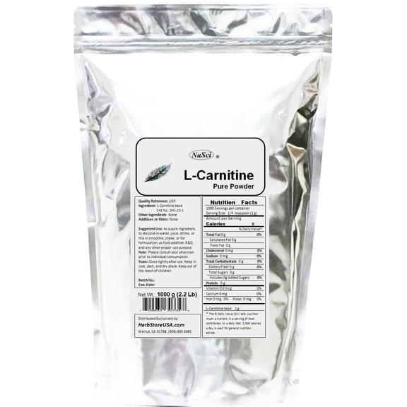 NuSci L-Carnitine Pure Powder Energy 1000g (2.2 Lb)