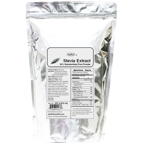 NuSci Stevia Extract Powder 8 oz (227g)