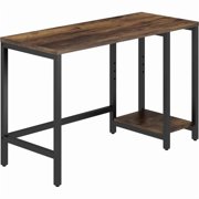 Lorell Soho Metal Frame Desk 473 x 198 x 295 x 1 2 Shelves Material Steel Frame Finish Black Powder Coat Frame Vintage Oak Top Laminate Top