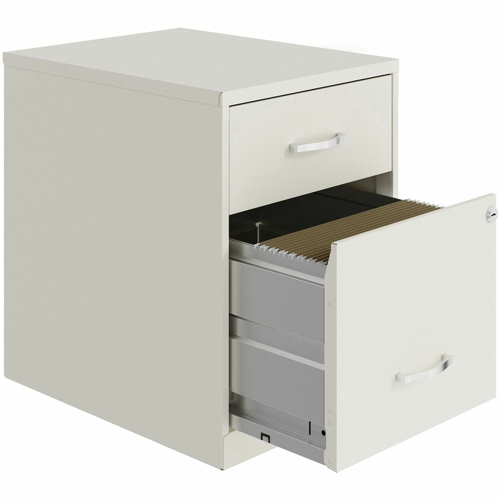 White Lockable 2-Drawer Steel File Cabinet
