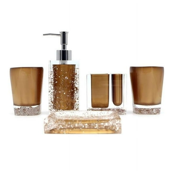 NuSteel GLTC-3456-SET4 4 Piece Glitz Chrome Set Bath Collection  Resin with Chrome Accent