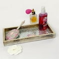 thumbnail image 1 of NuSteel Mosaic Tray for Luxurious bath countertop, Holder for Guest Hand Towel, Watch, Earring,Makeup Brush,Reading Glass,Perfume, Jewelry,Perfect For Kitchen Counters,Bathrooms ,Silver Mosaic TR-240, 1 of 6
