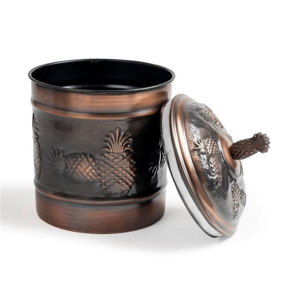 NuSteel Pineapple Antique Copper 4 QT Stainless Steel Canister, Beautiful Food Storage Container for Kitchen Counter, Tea, Sugar, Coffee, Caddy, Flour Canister with Rubber seal lid,TG-590AC-4
