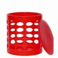 thumbnail image 1 of NuSteel TT-101RDV Otto Storage Stool - Round Plastic Storage Ottoman with Oval Perforated Pattern  Red, 1 of 7