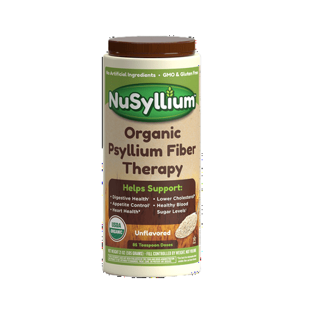 Nusyllium Organic Psyllium Husk Powder, Unflavored, Non-GMO, Gluten-Free, 21oz, 85 Servings
