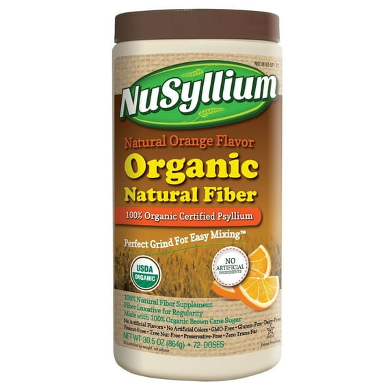 NuSyllium Psyllium Fiber Supplement Promotes Heart Health, Orange, 30.5 oz, 2 Pack