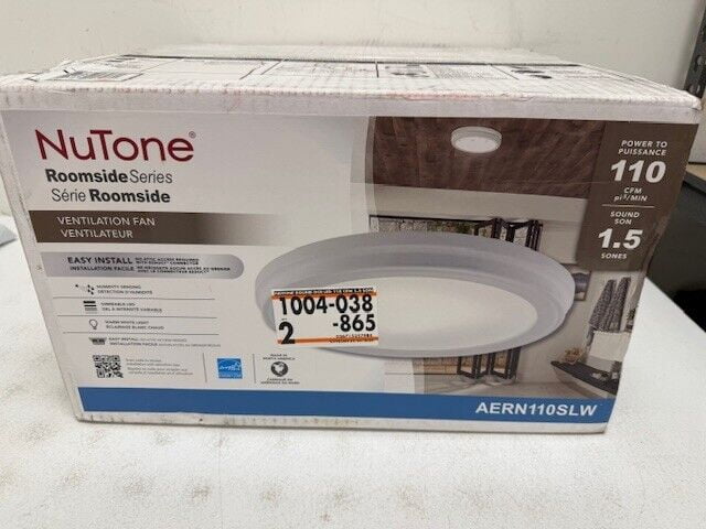 NuTone 110 CFM Bathroom Exhaust Fan With LED Light & Humidity Sensing AERN110SLW
