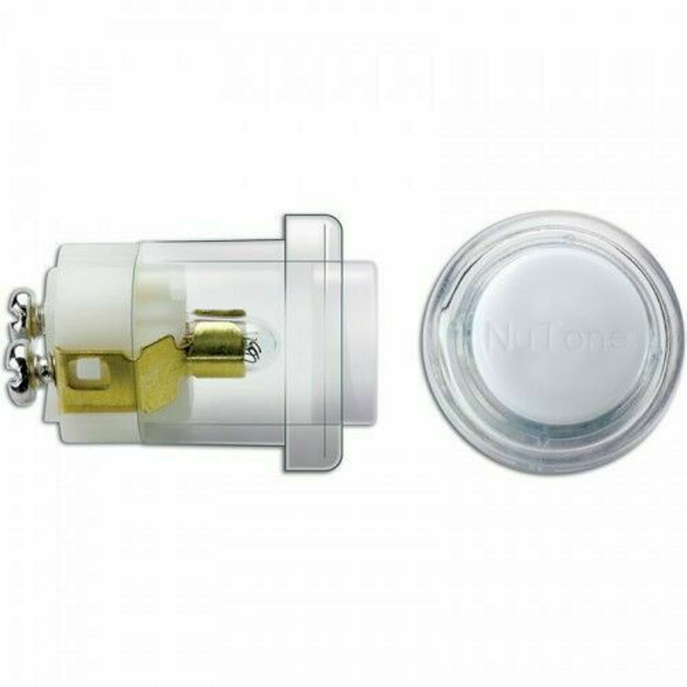 NuTone Round Lighted Pushbutton Doorbell Clear and White