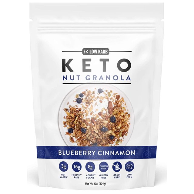 NuTrail, Keto Blueberry Nut Granola Healthy Breakfast Cereal, Low Carb
