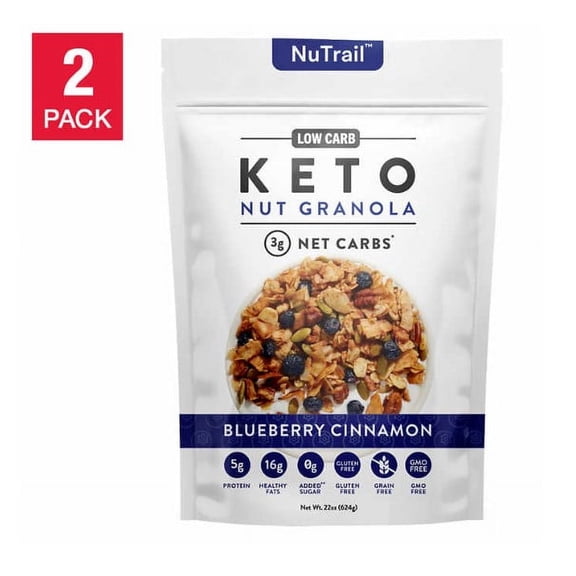 NuTrail Keto Nut Granola Blueberry Cinnamon 2-Pack (22 oz each)