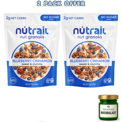 NuTrail Nut Granola Cereal, Blueberry Cinnamon, No Sugar Added, Keto, Gluten Free, 11 oz