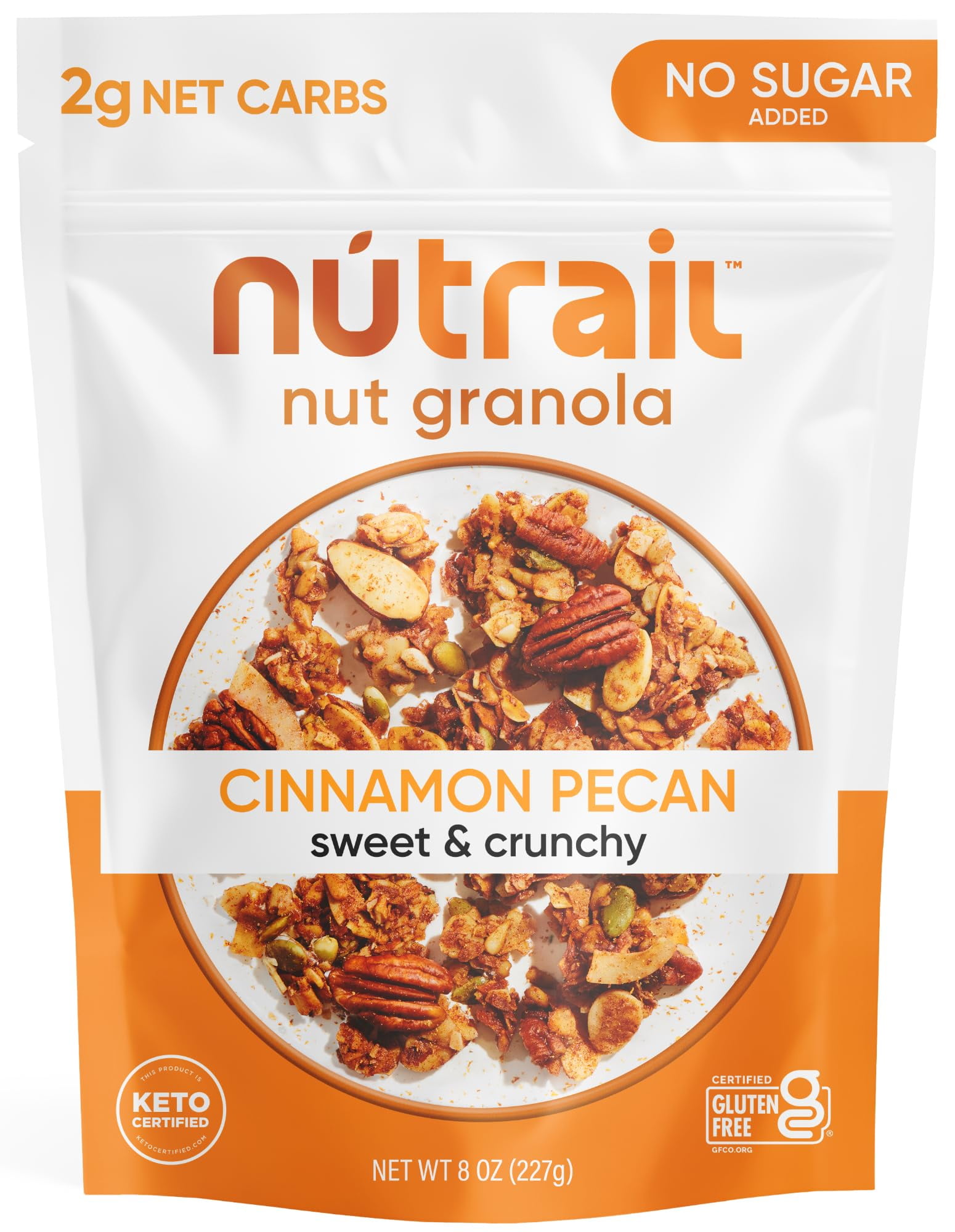 NuTrail Nut Granola Cereal, DHF10 Cinnamon Pecan, No Sugar Added