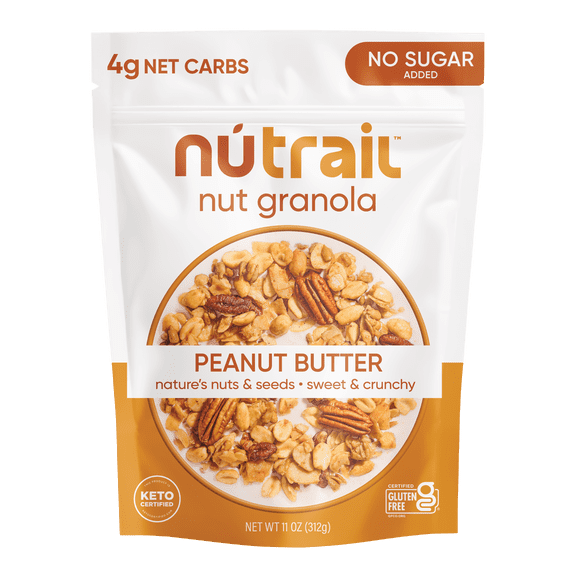 NuTrail Nut Granola Cereal, Peanut Butter, No Sugar Added, Keto, Gluten Free, 11 oz. 1 Count