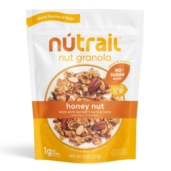 NuTrail Nut Granola Honey Nut, No Sugar Added, Keto, Grain Free, Gluten Free, 8oz