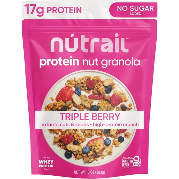NuTrail Triple Berry Nut Protein Granola, 10oz pack of 1