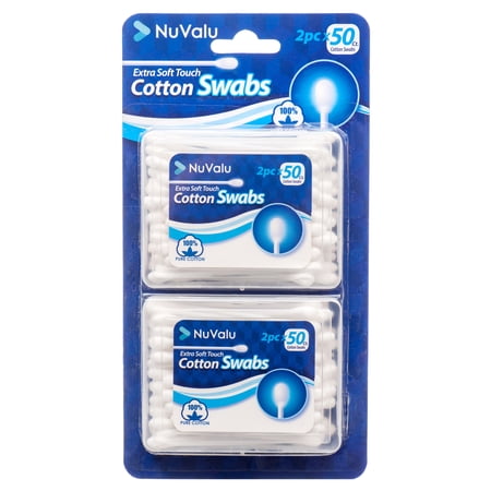 NuValu Cotton Swabs, Multi-Purpose, Extra Soft Touch Double Tipped, 100% Pure Cotton (100 Count)
