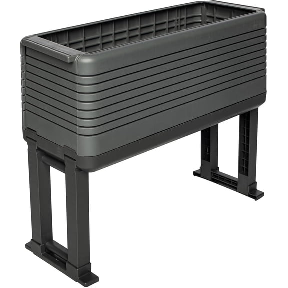 NuVue Modular Garden Planter 2-Pack Set - Innovative Planter Boxes for Indoor and Outdoor Gardening with Configurable Tiered Design, Easy Install, Gray/Gray, Set of 2
