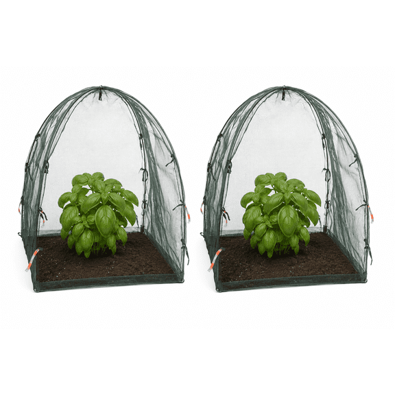 NuVue Products 25200 Pop-Up Garden Netting Plant Cover for Pest and Animal Control, Pack of 2, Green, 22" x 22" x 22