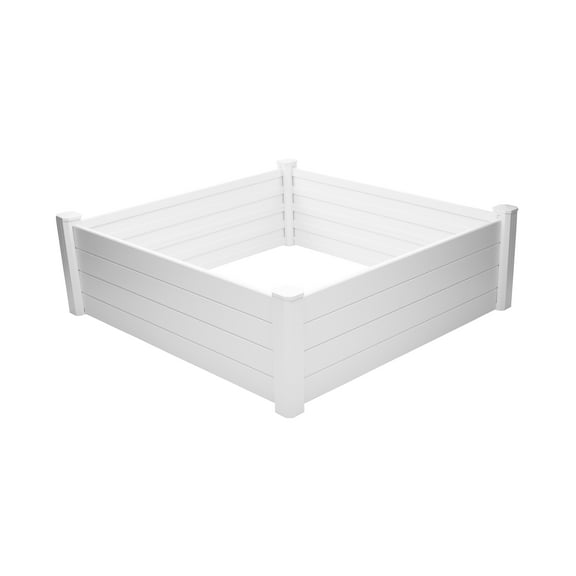 NuVue Products 26011, Grand Raised Garden Bed - White: 48 in W x 48 in L x 15 in H