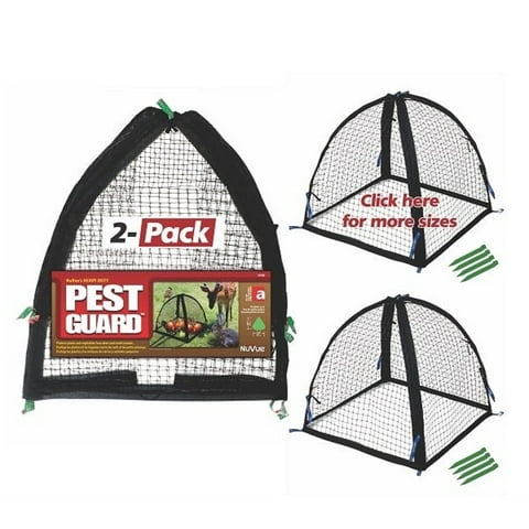 NuVue Products 32100 Pop-Up Garden Netting Pest Guard Mesh Plant Cover Tents for Pest and Animal Control, Pack of 2, Black, 22" x 22" x 22"