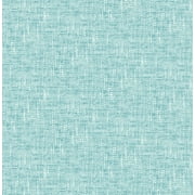 NuWallpaper Aqua Poplin Texture Raised Ink Vinyl Peel And Stick Wallpaper, 216-in by 20.5-in, 30.75 sq. ft.