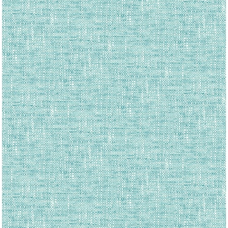 NuWallpaper Aqua Poplin Texture Raised Ink Vinyl Peel And Stick Wallpaper, 216-in by 20.5-in, 30.75 sq. ft.