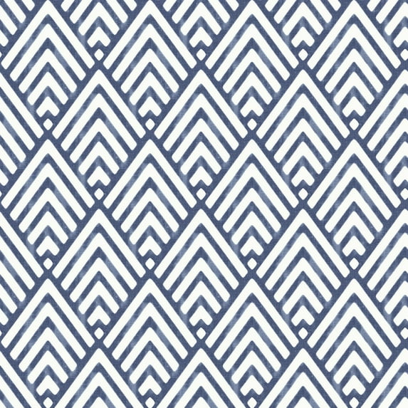 NuWallpaper Arrowhead Deep Blue Vinyl Peel And Stick Wallpaper, 216-in by 20.5-in, 30.75 sq. ft.