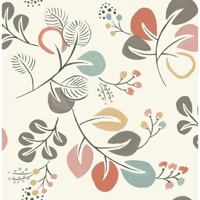 NuWallpaper Aya Peel And Stick Vinyl Wallpaper, 216in by 20.5in, 30.