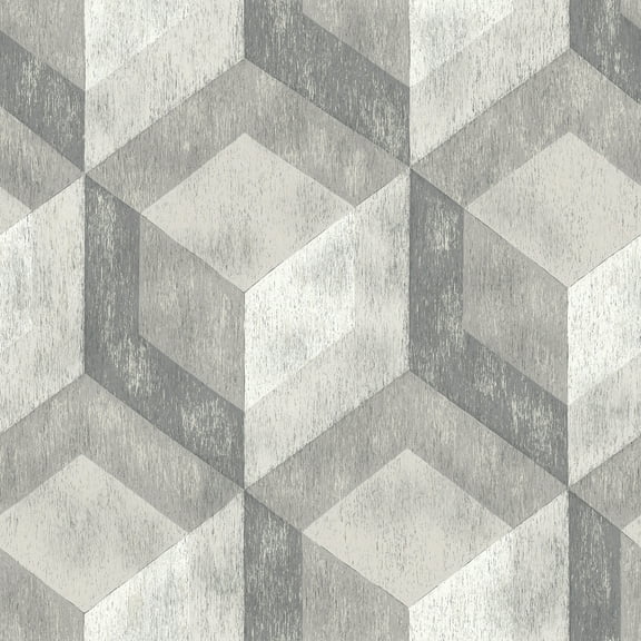 NuWallpaper Bauhaus Weathered Wood Peel & Stick Wallpaper, 216-in by 20.5-in
