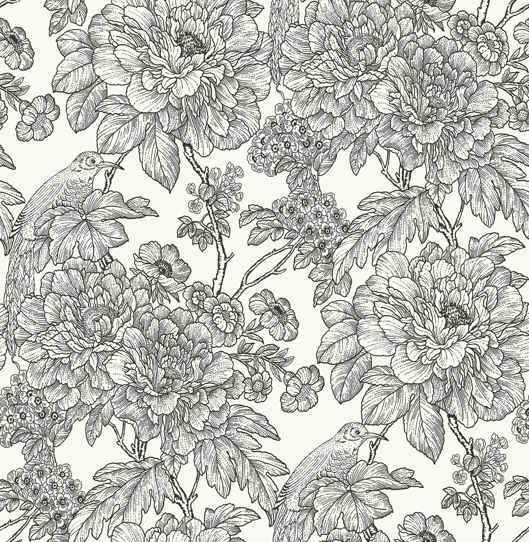 NuWallpaper Black And White Sudbury Vinyl Peel And Stick Wallpaper, 216-in by 20.5-in, 30.75 sq. ft.