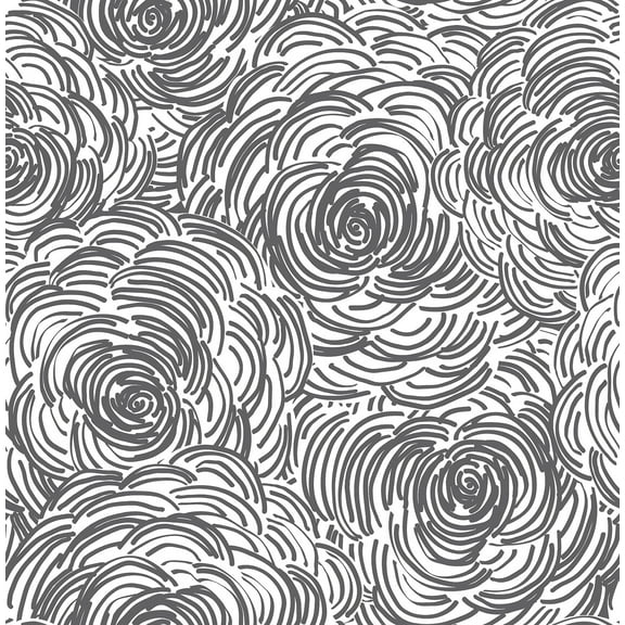 NuWallpaper Black Beauty Vinyl Peel And Stick Wallpaper, 216-in by 20.5-in, 30.75 sq. ft.