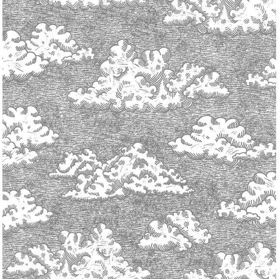 NuWallpaper Block Print Grey Day Dream Novelty Peel & Stick Wallpaper