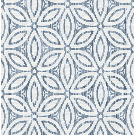 NuWallpaper Blue Hepatica Petal Vinyl Peel And Stick Wallpaper 216-in by 20.5-in, 30.75 sq. ft