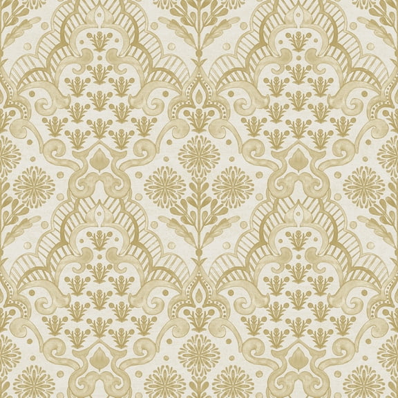NuWallpaper Brownstone BoysBrownstone Blooms Ochre Peel and Stick Wallpaper