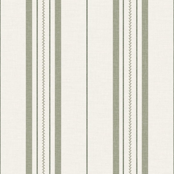 NuWallpaper Brownstone BoysTownhouse Stripe Ivy Peel and Stick Wallpaper