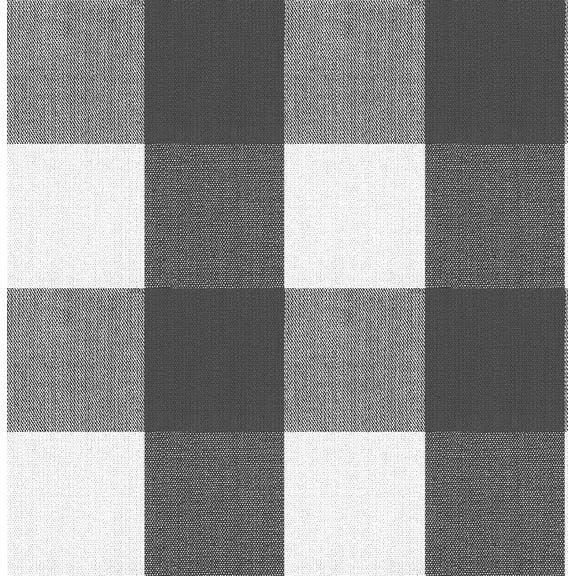NuWallpaper Charcoal Buffalo Plaid Plaid Peel & Stick Wallpaper
