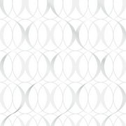 NuWallpaper Circulate Light Silver Vinyl Peel And Stick Wallpaper, 216-in by 20.5-in, 30.75 sq. ft.