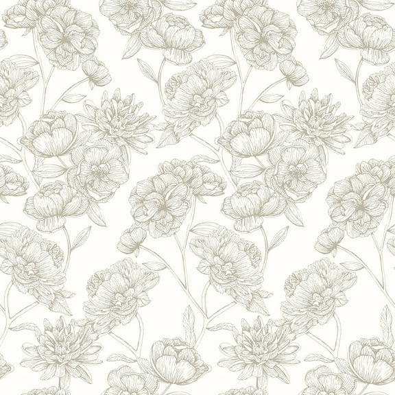 NuWallpaper Gilded Floral Cream Peel and Stick Wallpaper