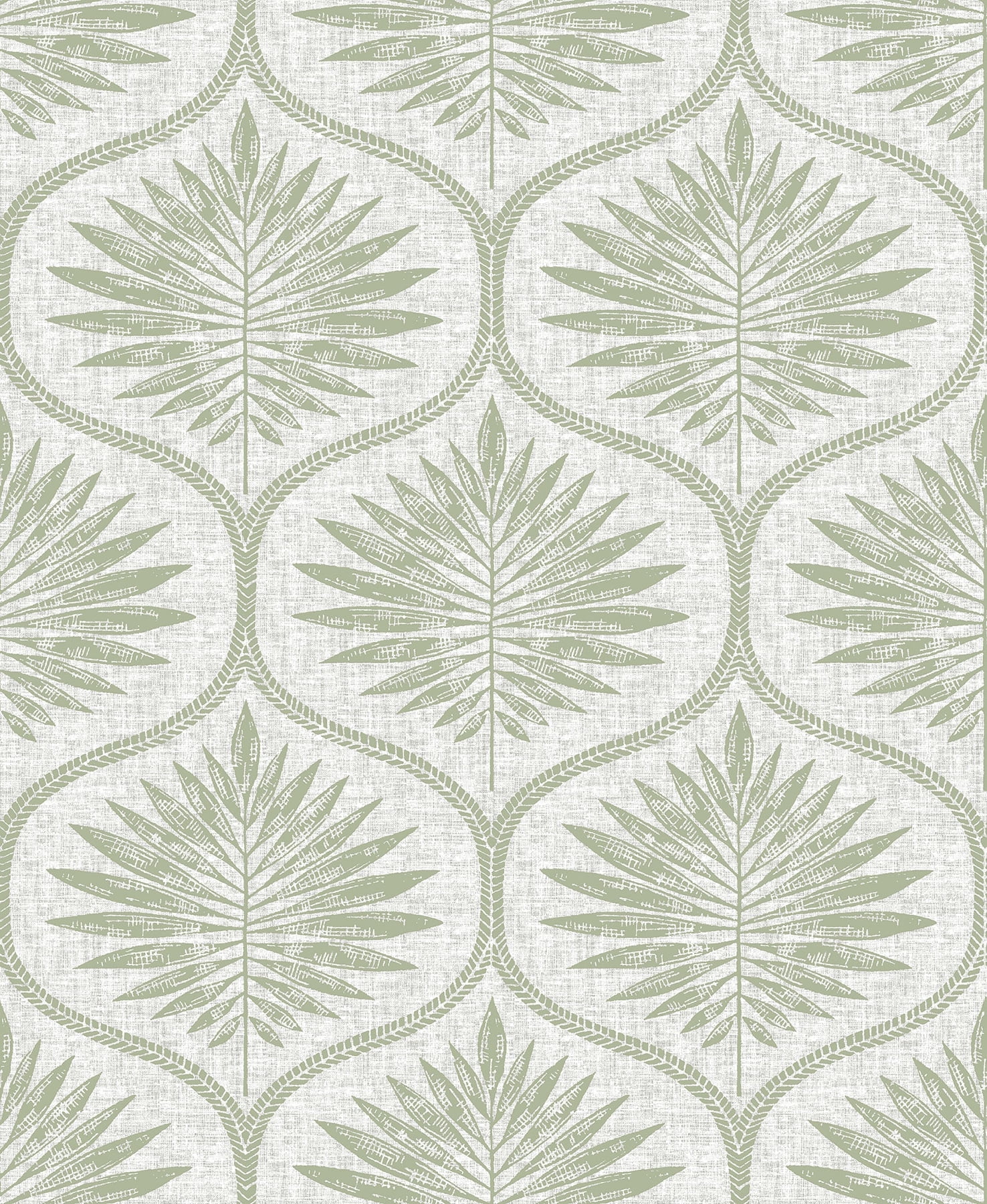 NuWallpaper Green Primitive Leaves Vinyl Peel And Stick Wallpaper, 216-in by 20.5-in, 30.75 sq. ft.