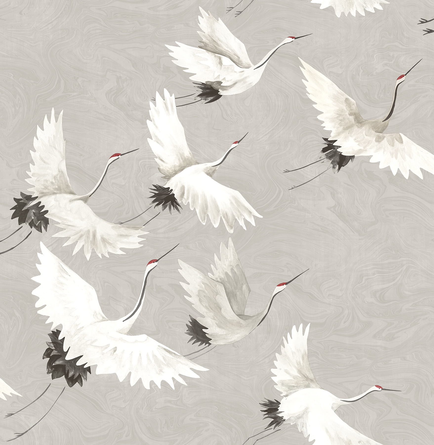 NuWallpaper Grey Halcyon Vinyl Peel And Stick Wallpaper, 216-in by 20.5-in, 30.75 sq. ft.
